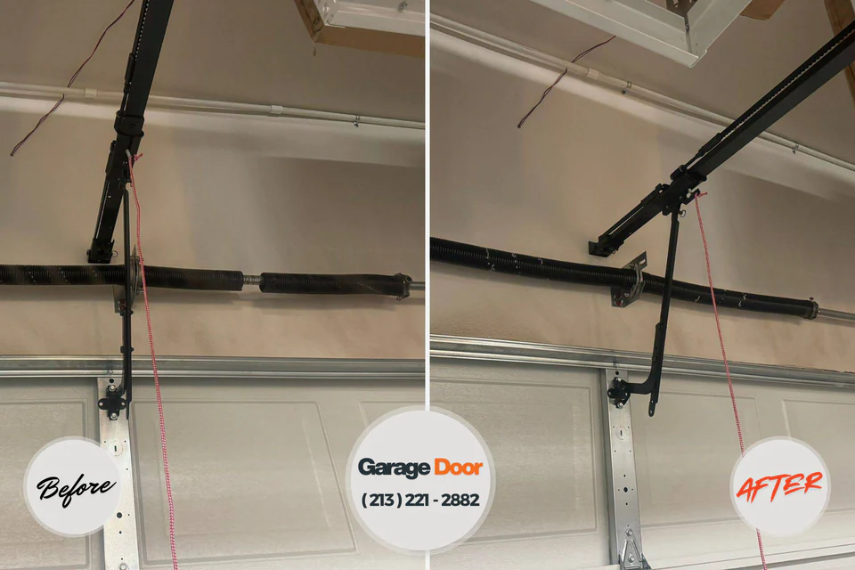 Before and after: garage door repair Lynn Haven, FL